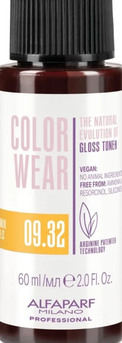 Alfaparf Milano Color Wear Gloss Toner 09.32 Soft Very Light Golden Violet Blonde - 60 ml