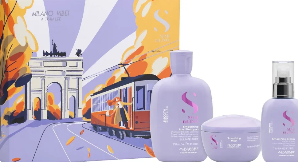 Alfaparf Milano Holiday Kit Set Semi di Lino Smooth 465 ml