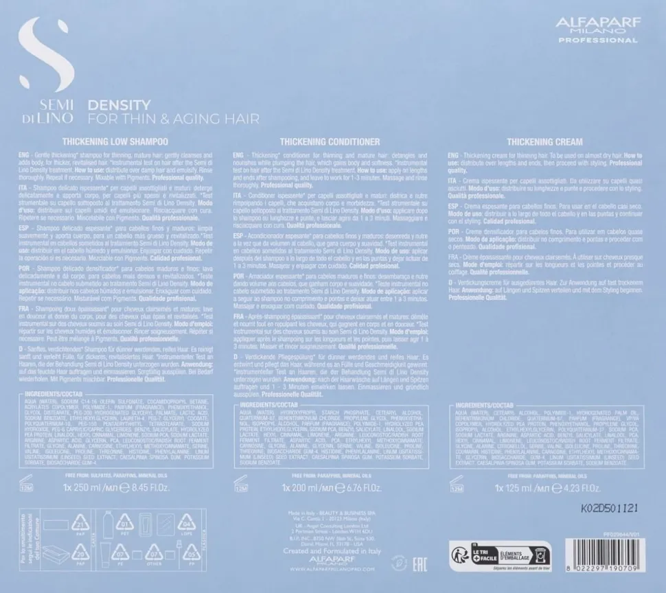 Alfaparf Milano Holiday Kit Set Semi di Lino Density 465 ml