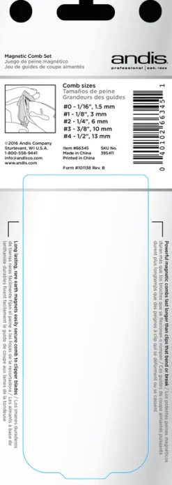 Andis Magnet Combs 5 Sizes