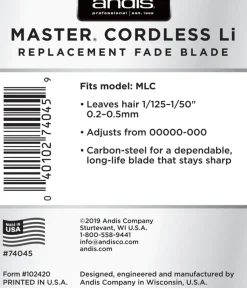 Andis Master® Cordless Replacement Fade Blade