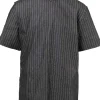 Black Pinstriped Barber Jacket Medium