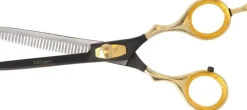 Eurostil - Black/Gold Thinning Scissor 5.5"