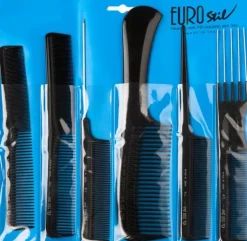 Eurostil - "SET 9 Combs Professional, Black"