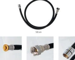 Eurostil Flexible Nylon Shower Tube For Wash Basin 120 cm