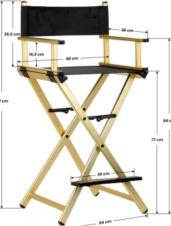 Gabbiano Aluminum Make Up Chair Gold