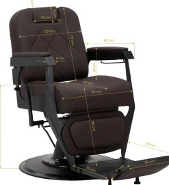 Gabbiano Barber Chair Bruno Brown & Black Frame