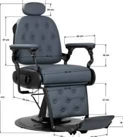 Gabbiano Barber Chair Francesco Black Graphite