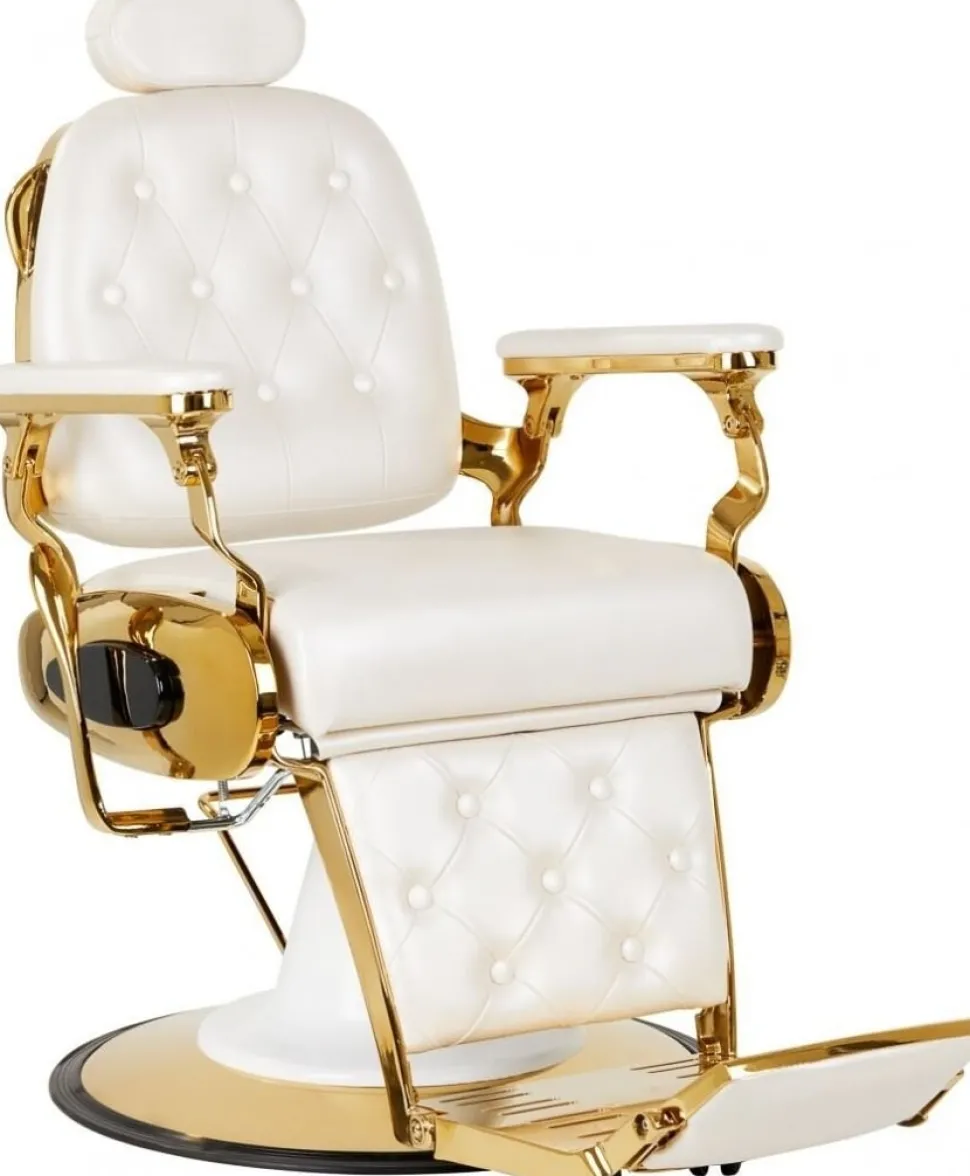 Gabbiano Barber Chair Francesco Gold White
