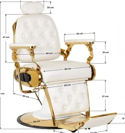 Gabbiano Barber Chair Francesco Gold White