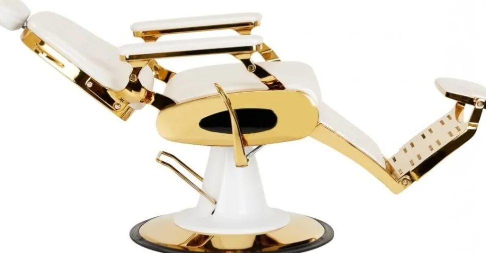 Gabbiano Barber Chair Francesco Gold White