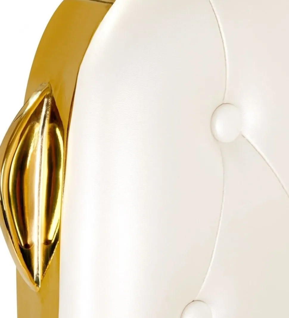 Gabbiano Barber Chair Francesco Gold White