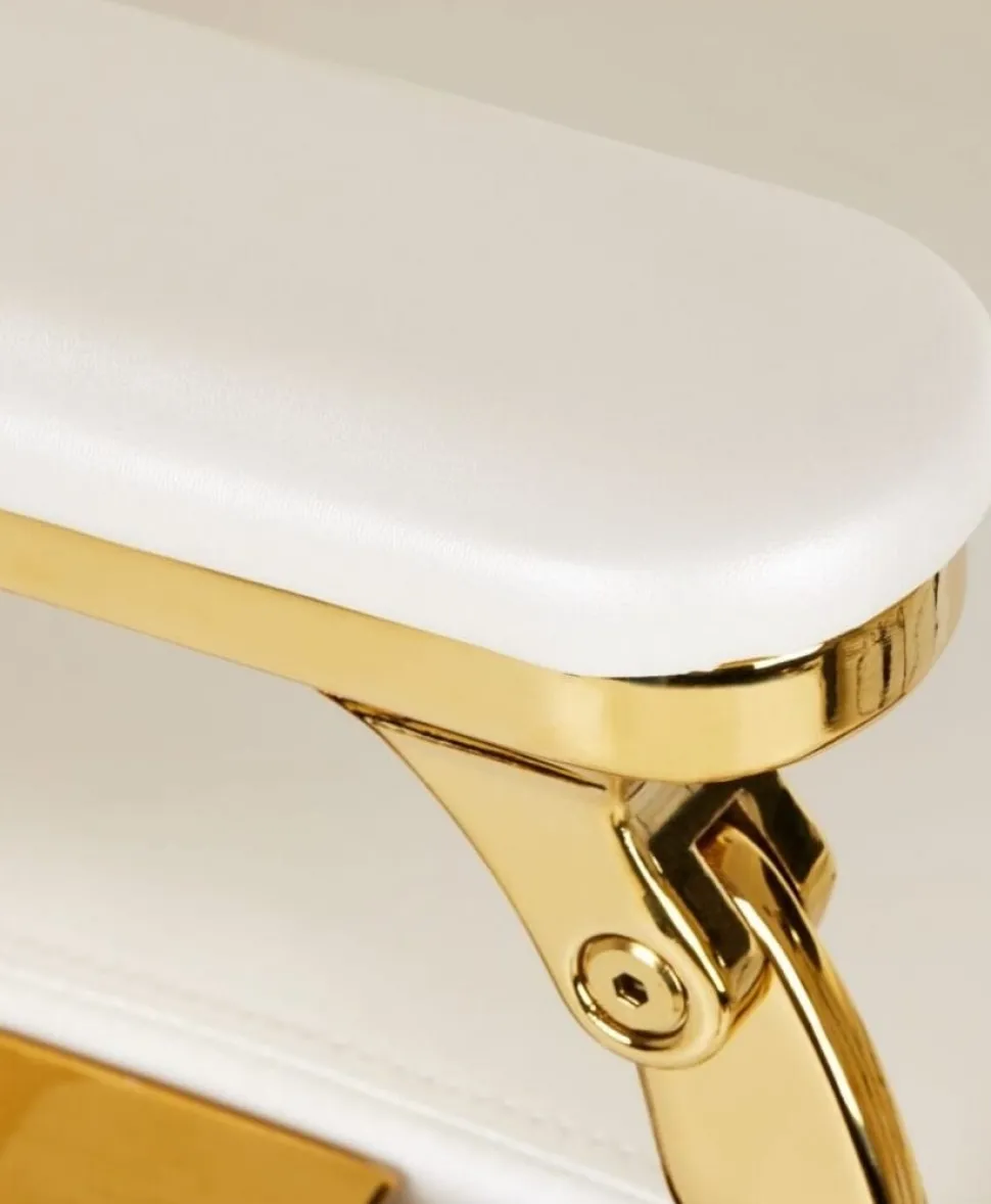 Gabbiano Barber Chair Francesco Gold White