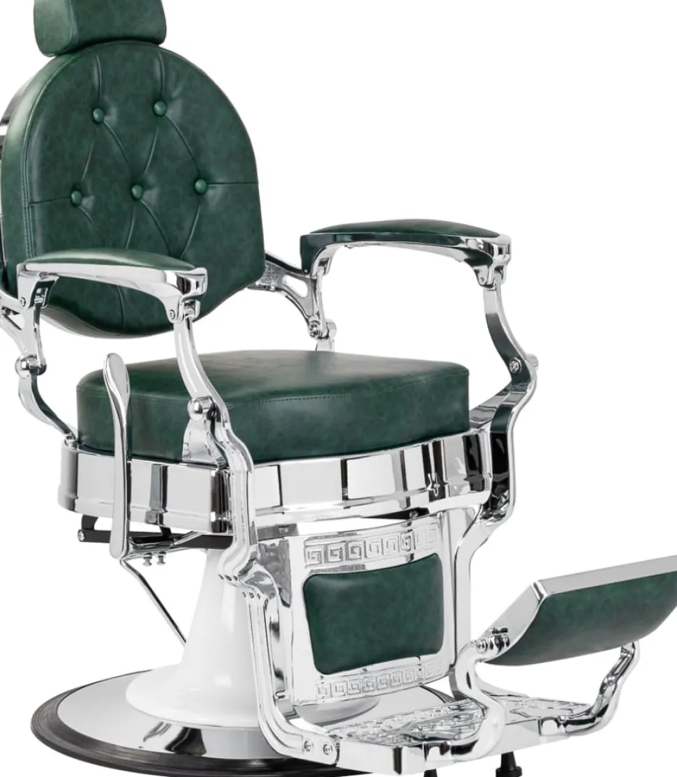 Gabbiano Barber Chair President Green-Chrome
