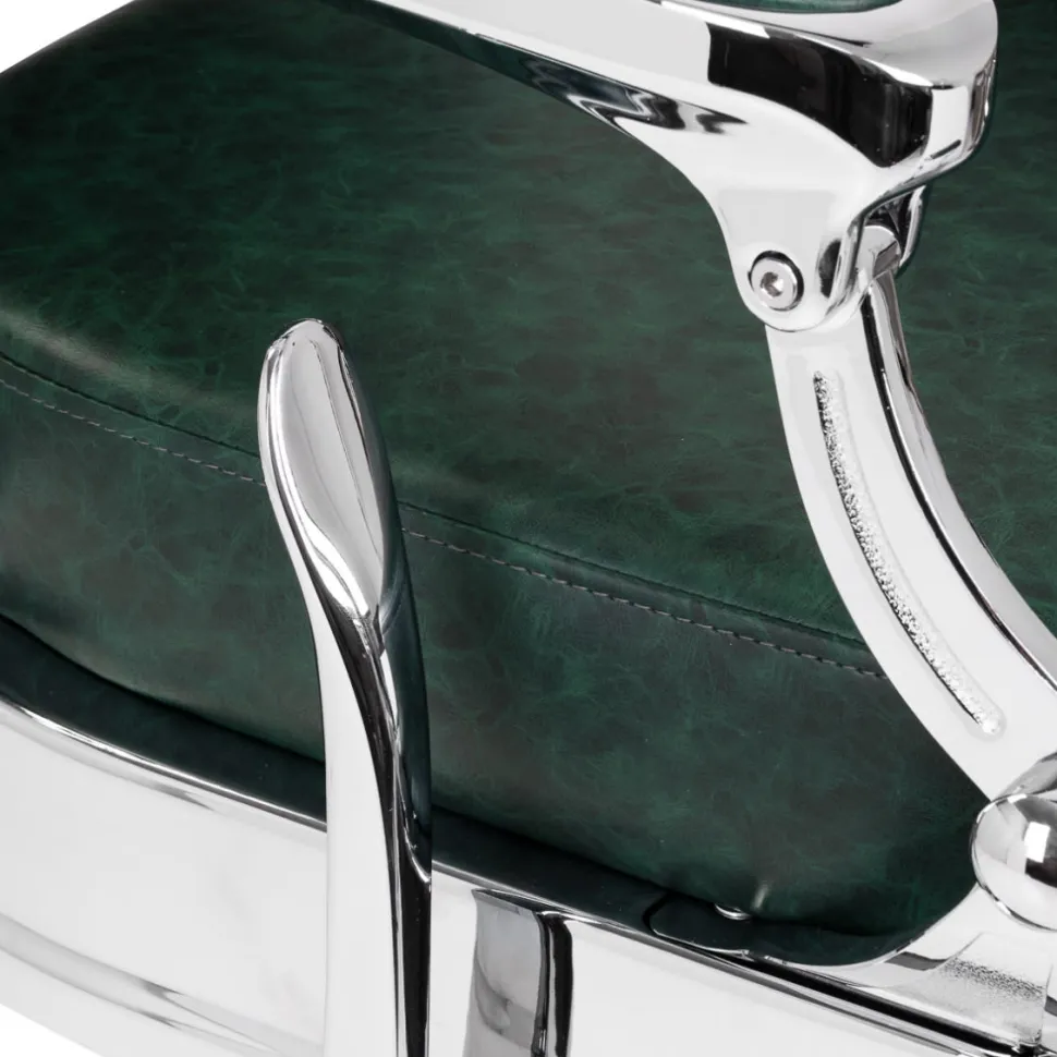 Gabbiano Barber Chair President Green-Chrome