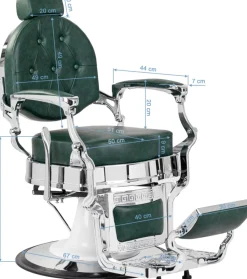 Gabbiano Barber Chair President Green-Chrome