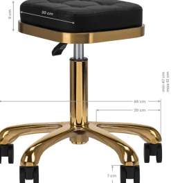 Gabbiano Cosmetic Stool Black Gold