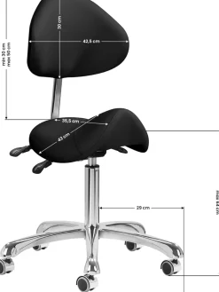Gabbiano Cosmetic Stool Giovanni Black