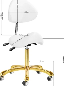 Gabbiano Cosmetic Stool Giovanni White Gold