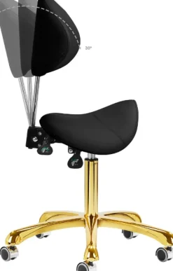 Gabbiano Cosmetic Stool Giovanni Black Gold