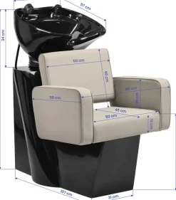 Gabbiano Hair Wash Unit Bilbao - Grey-Beige