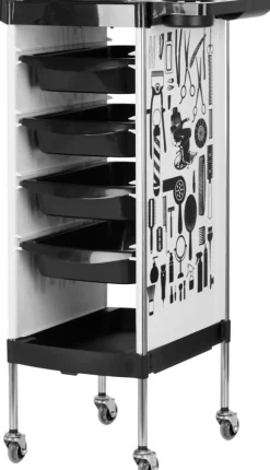Gabbiano Hairdresser Trolley White Graphics