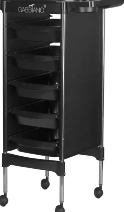 Gabbiano Hairdresser Trolley Black FX