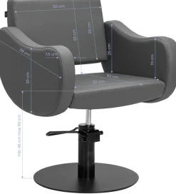 Gabbiano Hairdressing Chair Sewilla Gray Black Base