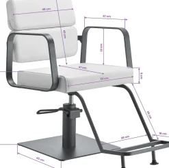 Gabbiano Hairdressing Chair Porto Gray White
