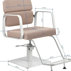 Gabbiano Hairdressing Chair Porto White Beige
