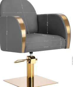 Gabbiano Hairdressing Chair Malaga Gold Grey