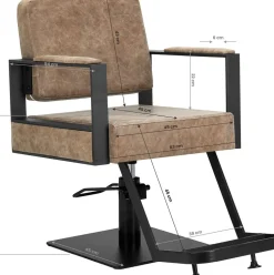 Gabbiano Hairdressing Chair Modena Old Brown