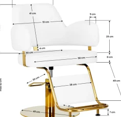 Gabbiano Hairdressing Chair Gabbiano Linz NQ Gold White