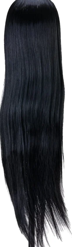 Gabbiano Hairdressing Training Head Synthetic Black Length 55 cm