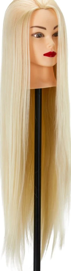 Gabbiano Hairdressing Training Head Synthetic Blond Length 55 cm