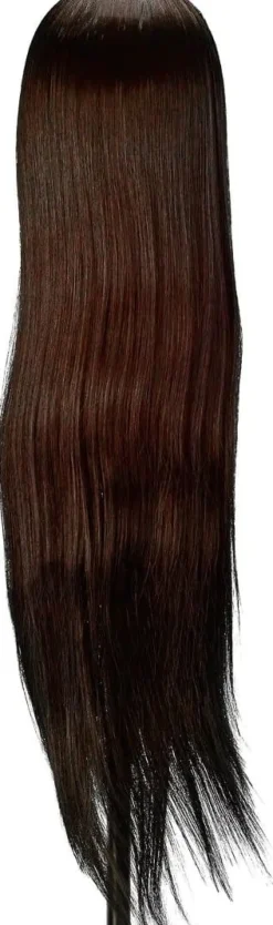 Gabbiano Hairdressing Training Head Synthetic Brown Length 55 cm