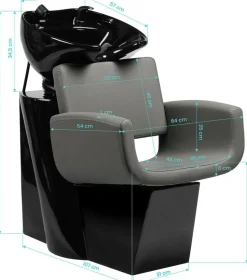 Gabbiano Hairdressing Wash Unit Mataro - Grey