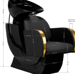 Gabbiano Hairdressing Wash Unit Malaga Gold And Black