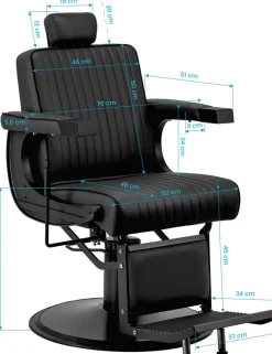 Gabbiano Visionerio Barber Chair - Black