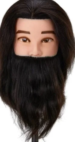 Gabbiano WZ4 Training Head With Beard Natural Hair - 21 cm