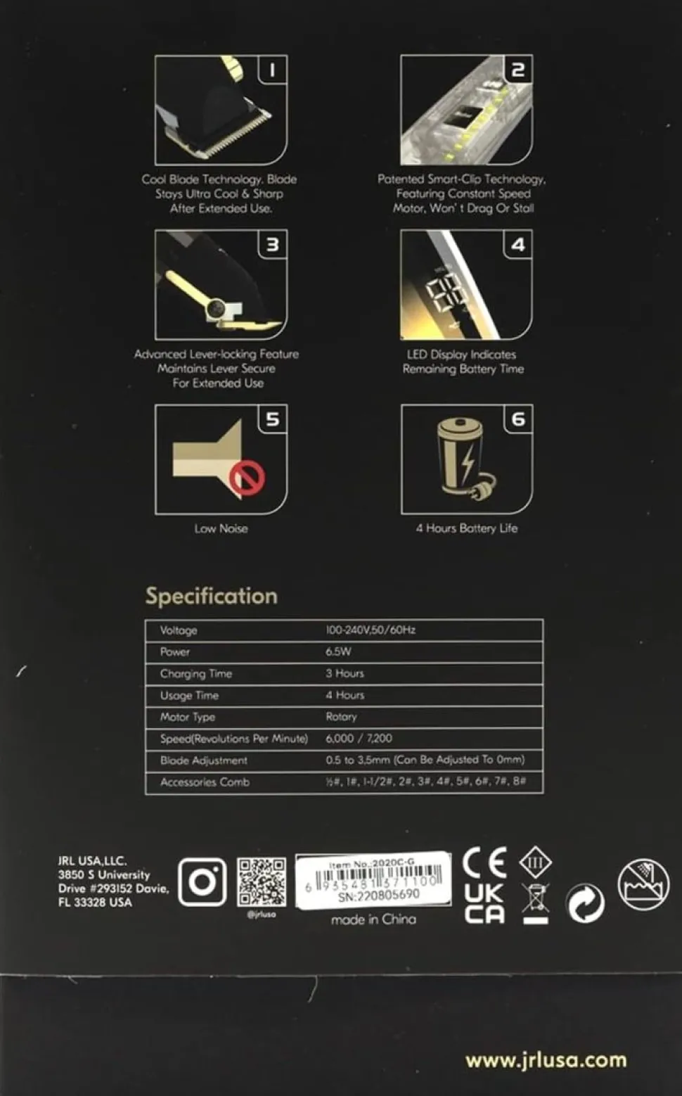 JRL Professional - FreshFade 2020C Clipper Gold