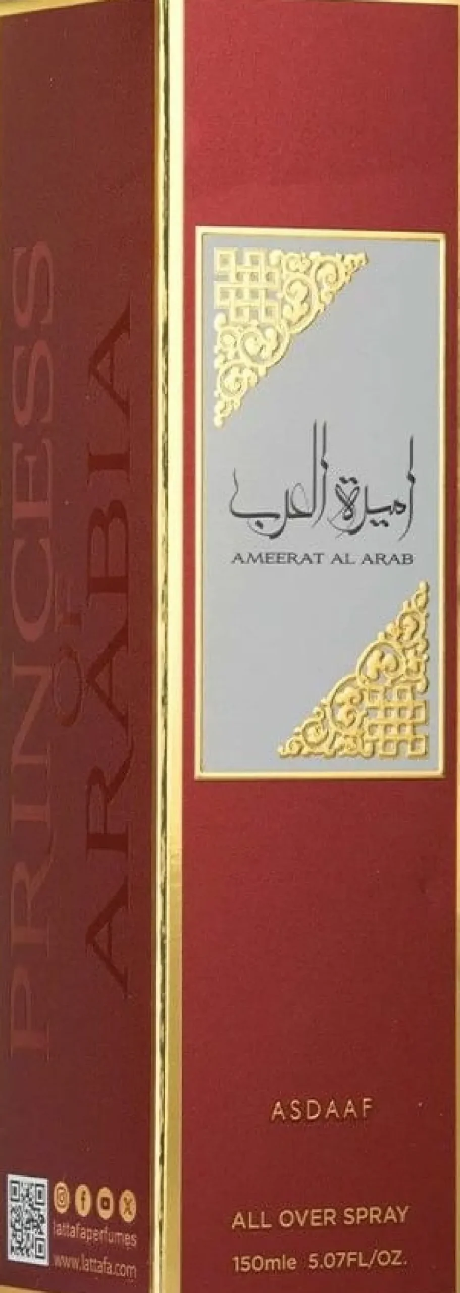 Lattafa Asdaaf All Over Spray Ameerat Al Arab EDP 150 ml