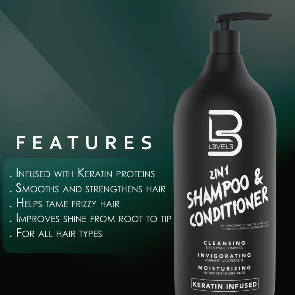 L3VEL3 - 2 IN 1 Shampoo & Conditioner 1000 ml