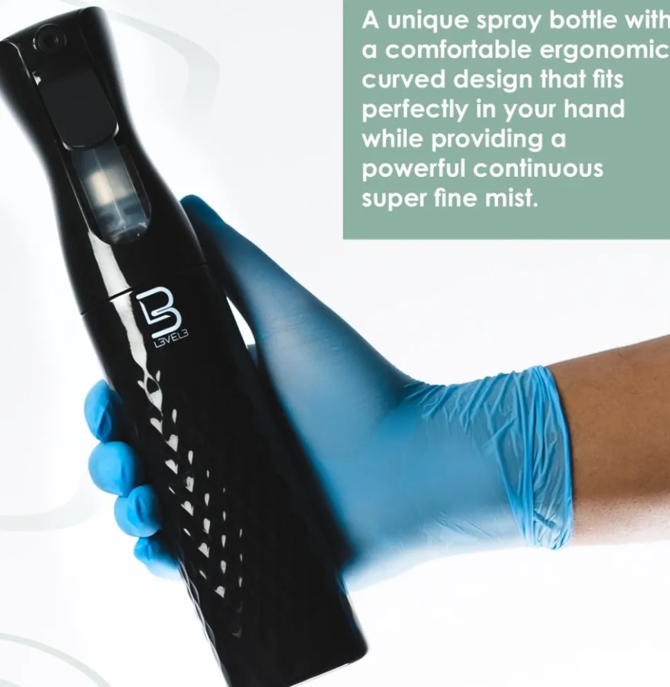 L3VEL3 - Beveled Continuous Spray Bottle Black
