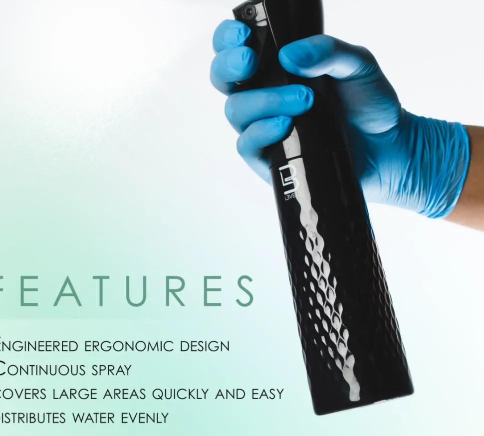 L3VEL3 - Beveled Continuous Spray Bottle Black