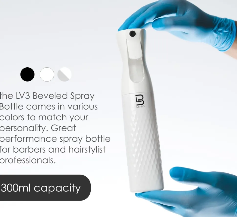 L3VEL3 - Beveled Continuous Spray Bottle White
