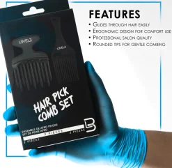 L3VEL3 - Hair Pick Comb Set 2 Pcs
