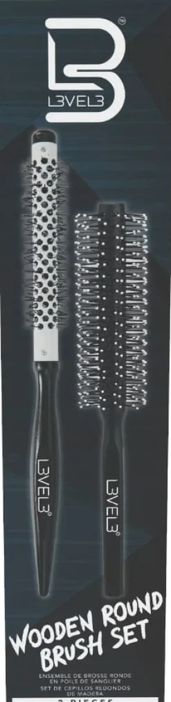 L3VEL3 - Wooden Round Brush Set