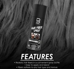 L3VEL3 Black Hair Fiber Spray 125g