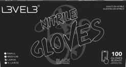 L3VEL3 Black Medium Professional Nitrile Gloves 100 Pack